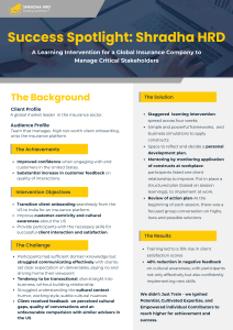 Case Study-Easing Demographic Transition of Process